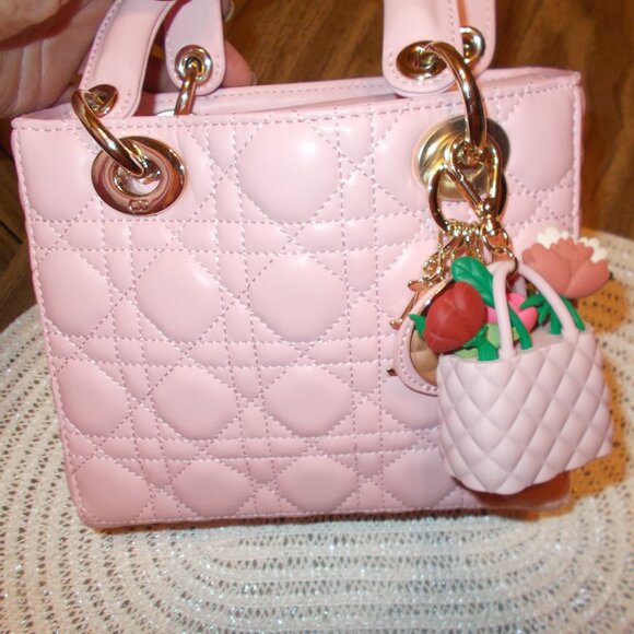 Mini Pink Quilted Handbag - Picture 3 of 3